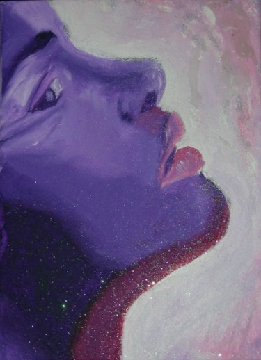 Pittura intitolato "emozione in viola" da Silvia Bolognini, Opera d'arte originale, Olio