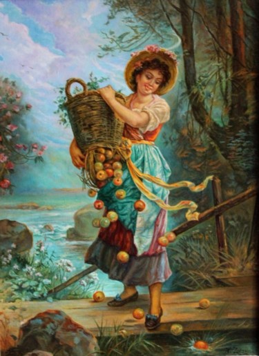 Painting titled "Яблоки" by Aleksandr Botvinov, Original Artwork
