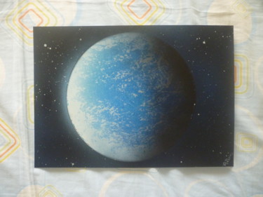 Pintura intitulada "The blue planet" por Bom Art, Obras de arte originais, Tinta spray