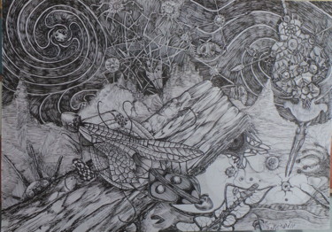 Desenho intitulada "0708" por Jlouis Grondin, Obras de arte originais, Tinta