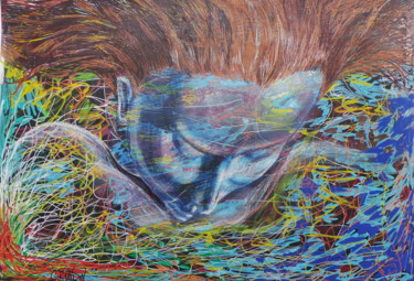 Dessin intitulée "LA PISCINE" par Jlouis Grondin, Œuvre d'art originale, Crayon