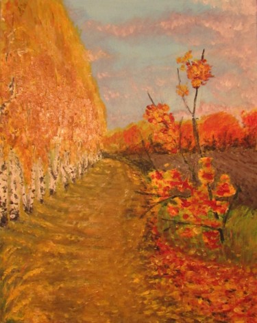 Schilderij getiteld "Осень" door Anatolii Bon, Origineel Kunstwerk, Olie