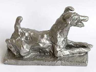 Scultura intitolato "FOX TERRIER POIL LI…" da Barake Sculptor, Opera d'arte originale, Metalli