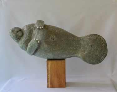 Rzeźba zatytułowany „PEIXE  BOI” autorstwa Barake Sculptor, Oryginalna praca, Papier
