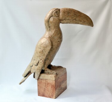 Rzeźba zatytułowany „TOUCAN” autorstwa Barake Sculptor, Oryginalna praca, Karton