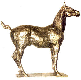 Skulptur mit dem Titel "CAVALO DE CORRIDA" von Barake Sculptor, Original-Kunstwerk, Metalle