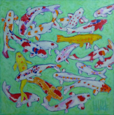 Schilderij getiteld "CARPAS KOI" door Barake Sculptor, Origineel Kunstwerk, Acryl