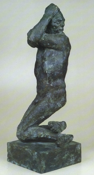 Skulptur mit dem Titel "REFLEXÃO" von Barake Sculptor, Original-Kunstwerk, Metalle