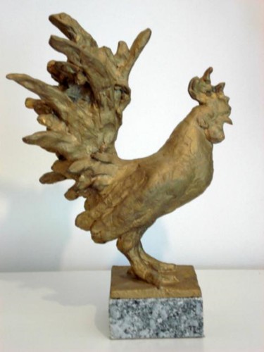 Skulptur mit dem Titel "ROOSTER" von Barake Sculptor, Original-Kunstwerk, Metalle
