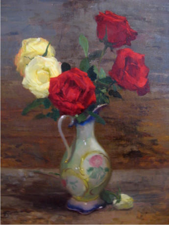 Painting titled "Rosas" by Ronaldo Boner, Original Artwork