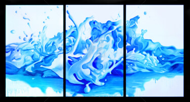 Peinture intitulée "Mélodie d'eau.jpg" par Myriam Bonnet, Œuvre d'art originale, Huile Monté sur Châssis en bois