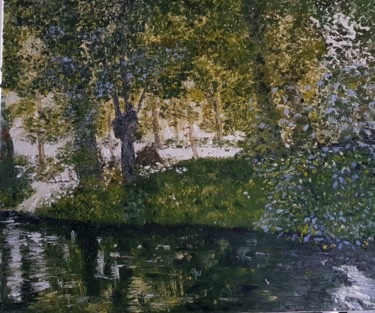 Painting titled "Marais poitevin ens…" by Claude Bonnin, Original Artwork, Oil