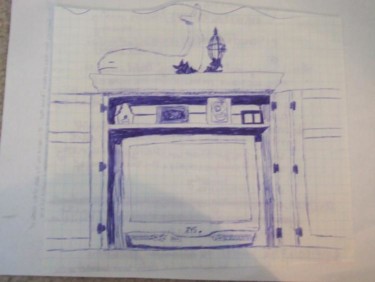 Drawing titled "TV console" by Bonquita, Original Artwork