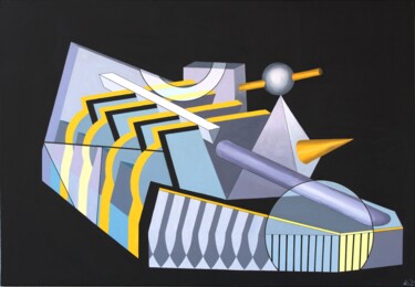 Malarstwo zatytułowany „Geometric Mechanism” autorstwa Bonsanthy, Oryginalna praca, Akryl