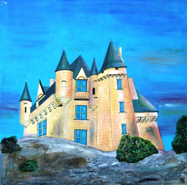 Pintura intitulada "Chateau Clemans de…" por Bonsanthy, Obras de arte originais, encáustico Montado em Armação em madeira