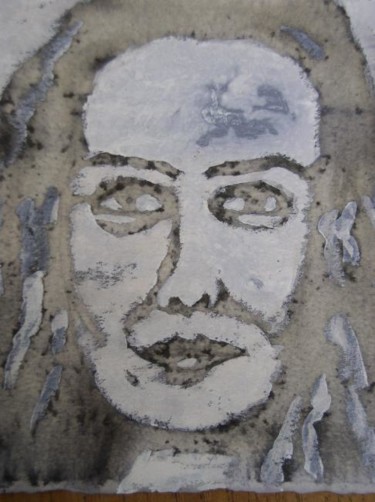 Peinture intitulée "visage encre" par Thierry Bonte, Œuvre d'art originale