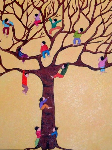Painting titled "l'arbre extraordina…" by Lo, Original Artwork
