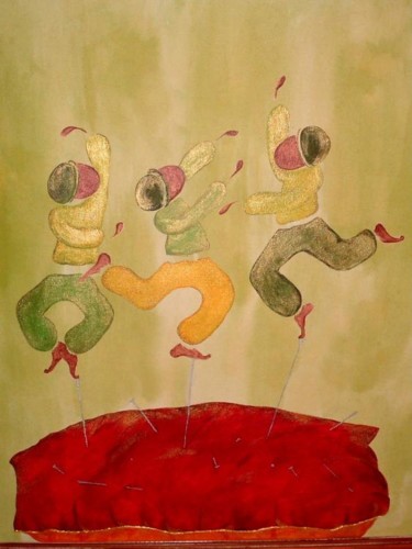 Painting titled "danse sur aiguilles" by Lo, Original Artwork