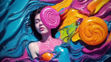 Painting titled "Candy delight" by Boris Tetiushin, Original Artwork, Digital Painting