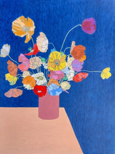 Σχέδιο με τίτλο "Bouquet n°4" από Sandrine Borgniet, Αυθεντικά έργα τέχνης, Μολύβι