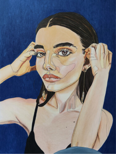 Dessin intitulée "Portrait de Maria C…" par Sandrine Borgniet, Œuvre d'art originale, Crayon