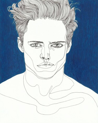 "Portrait d'homme bl…" başlıklı Tablo Sandrine Borgniet tarafından, Orijinal sanat, Işaretleyici