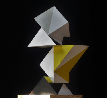 Skulptur mit dem Titel "5e élément, part 5" von Pascal Borgo, Original-Kunstwerk, Holz