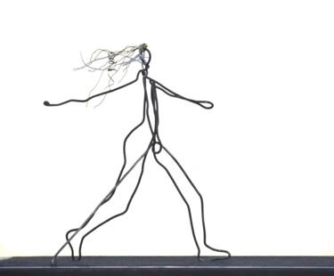 Скульптура под названием "Fondeuse.2" - Pascal Borgo, Подлинное произведение искусства, проволочный