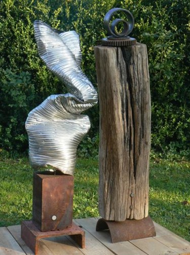 Sculpture titled "Marguerite & Philib…" by Pascal Borgo, Original Artwork, Metals
