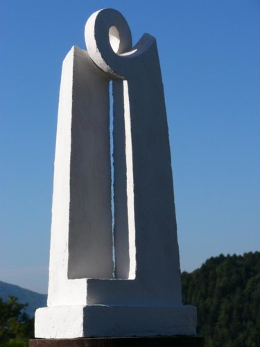 Sculpture titled "Le baiser (maquette)" by Pascal Borgo, Original Artwork, Aerated concrete