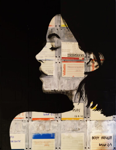 Malarstwo zatytułowany „Woman portrait” autorstwa Boriani 2.0, Oryginalna praca, Akryl Zamontowany na Panel drewniany