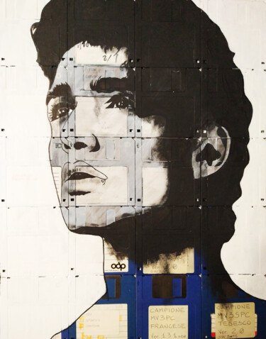 Malerei mit dem Titel "Man portrait #3" von Boriani 2.0, Original-Kunstwerk, Acryl