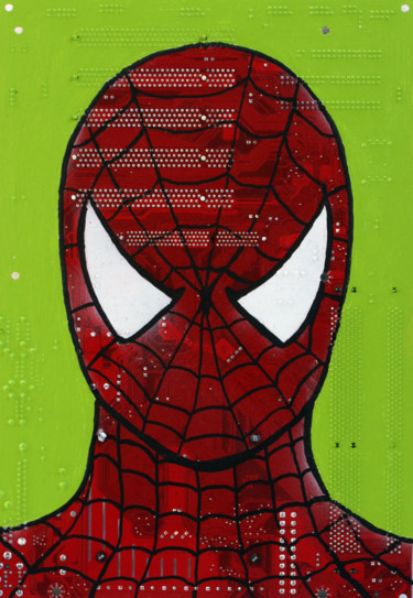 Peinture intitulée "Amazing Spiderman" par Boriani 2.0, Œuvre d'art originale, Huile
