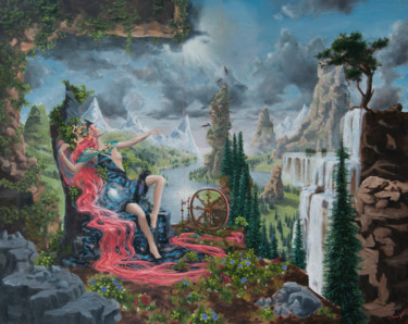 Painting titled "Aphrodite, Tisseuse…" by Boris Baranoff Rossine, Original Artwork, Oil