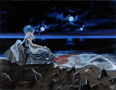 Peinture intitulée "Les Trois Lunes" par Boris Baranoff Rossine, Œuvre d'art originale, Huile