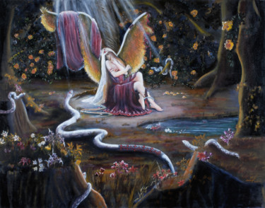 Pintura titulada "L'ange déchu" por Boris Baranoff Rossine, Obra de arte original, Oleo