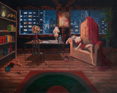 Painting titled "Addiction" by Boris Baranoff Rossine, Original Artwork, Oil