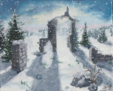 Картина под названием "Ruines" - Boris Baranoff Rossine, Подлинное произведение искусства, Масло