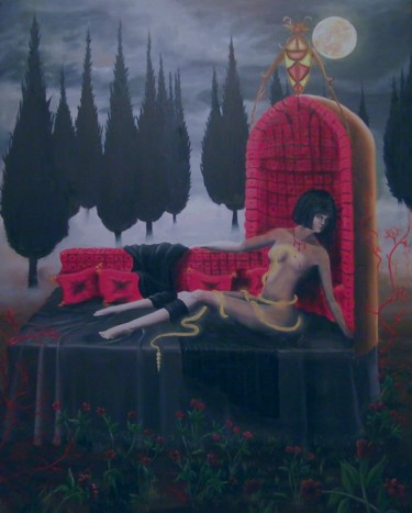 Peinture intitulée "Morsure Divine" par Boris Baranoff Rossine, Œuvre d'art originale, Huile