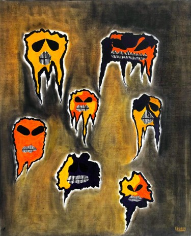 Painting titled "Monsters" by Boris Blot, Original Artwork, Acrylic