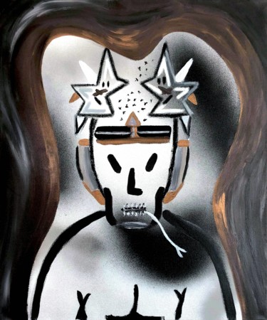 Картина под названием "Untitled" - Boris Blot, Подлинное произведение искусства, Акрил Установлен на Деревянная рама для нос…