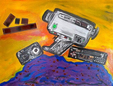Pintura intitulada ""Technology Wave"" por Boris Blot, Obras de arte originais, Acrílico Montado em Armação em madeira