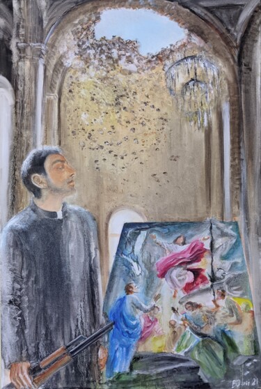 Pittura intitolato "Artsakh: Crime with…" da Boris Deriy (Border), Opera d'arte originale, Olio