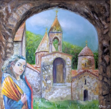 Pintura intitulada "Artsakh: Lady with…" por Boris Deriy (Border), Obras de arte originais, Óleo