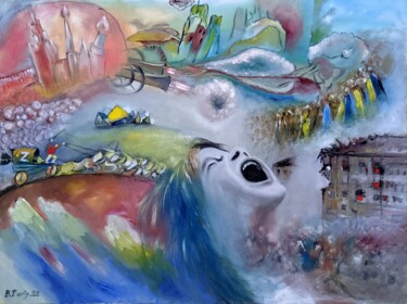 「Composition #2022 À…」というタイトルの絵画 Boris Deriy (Border)によって, オリジナルのアートワーク, オイル