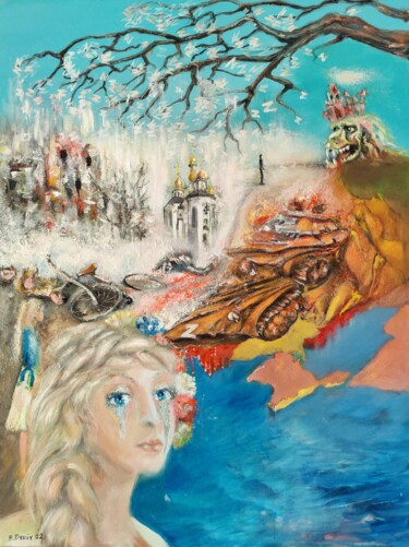 Painting titled "Flowers of evil" by Boris Deriy (Border), Original Artwork, Oil