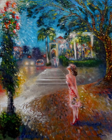 Painting titled "Naples in October" by Boris Deriy (Border), Original Artwork, Oil