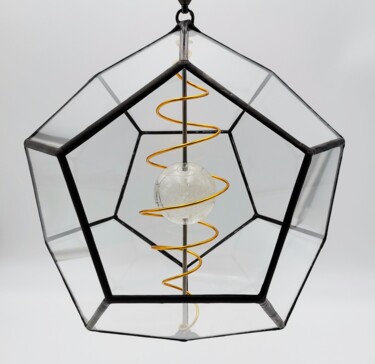 Skulptur mit dem Titel "dodécaèdre de verre…" von Boris Devouassoud (ArtiZiom), Original-Kunstwerk, Glas