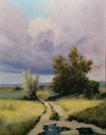 Painting titled "Walk in the country…" by Boris Huguenel, Original Artwork, Oil