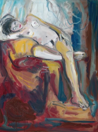Painting titled "Nude 01/17/2016" by Boris Kawliche, Original Artwork, Oil